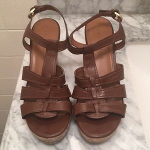 Franco Sarto Brown Sandal Wedges